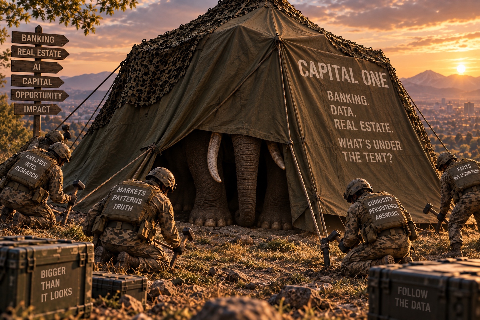 Elephant beneath the Capital One tent